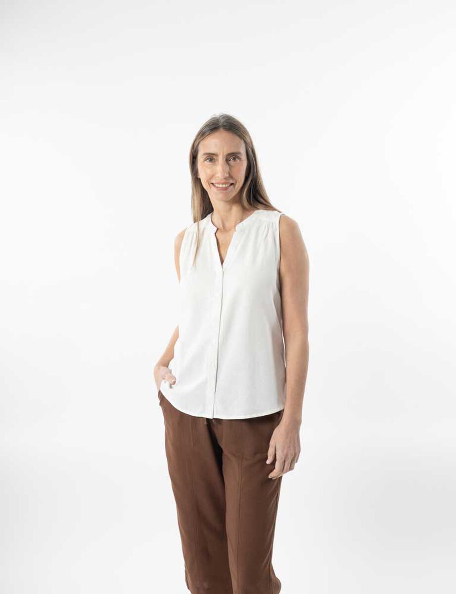 Blusa Lino Sin Mangas Mujer Portman Club