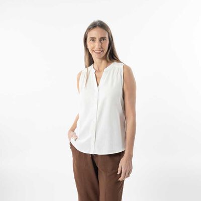Blusa Lino Sin Mangas Mujer Portman Club