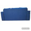 Juego de Living Kea Nize Sofá 3 Cuerpos + Dos Pouf Felpa Azul Petróleo