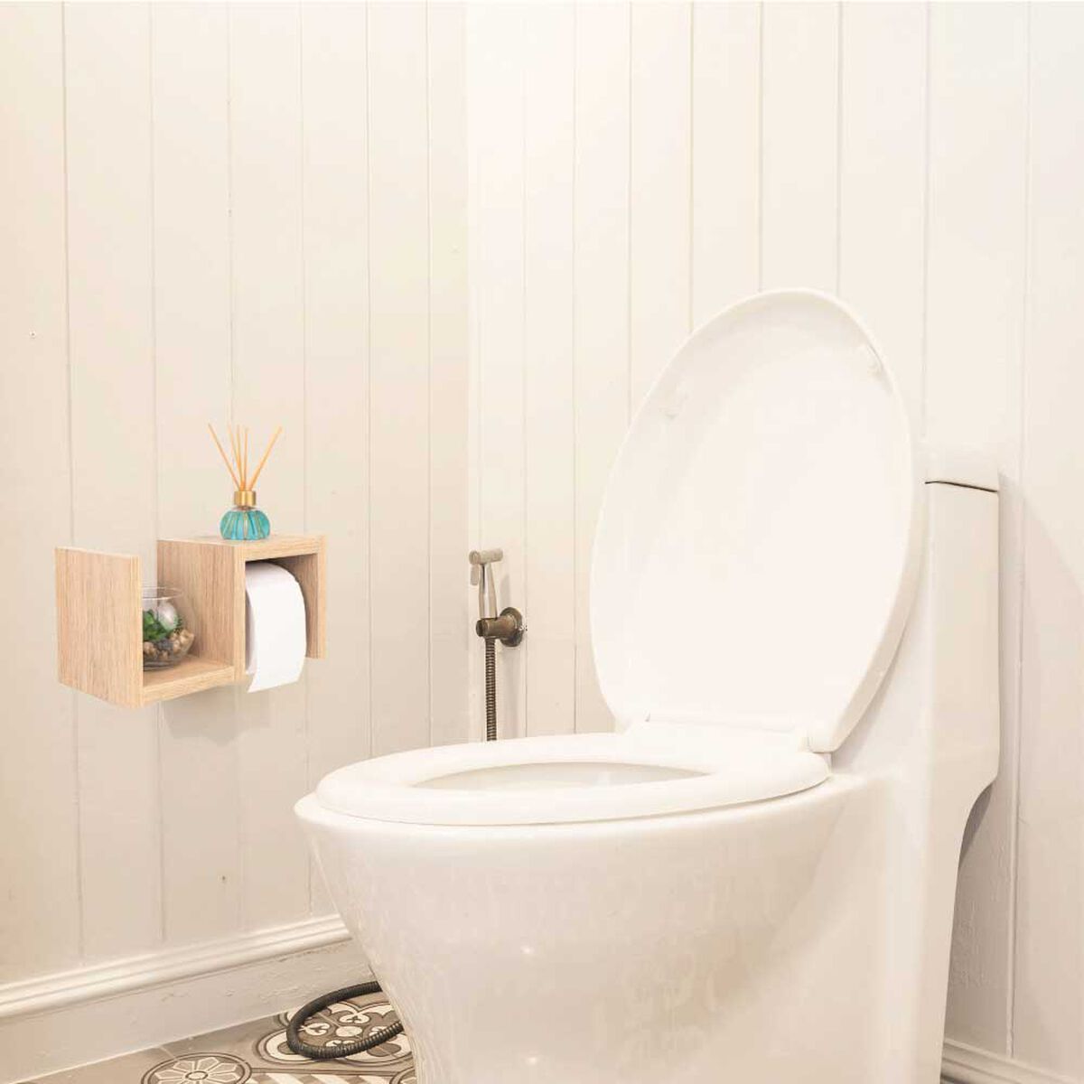 Repisa con Porta Rollo Papel Higiénico TuHome Mila Rovere