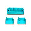Juego de Living Barra Design Estocolmo Sofá 3 Cuerpos + Dos Sillones 1 Cuerpo Turquesa