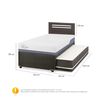 Cama Nido CIC Base Normal 1,5 Plazas Excellence Plus + Respaldo Munich