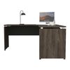 Escritorio en L TuHome Home Office Negro Soft Coñac
