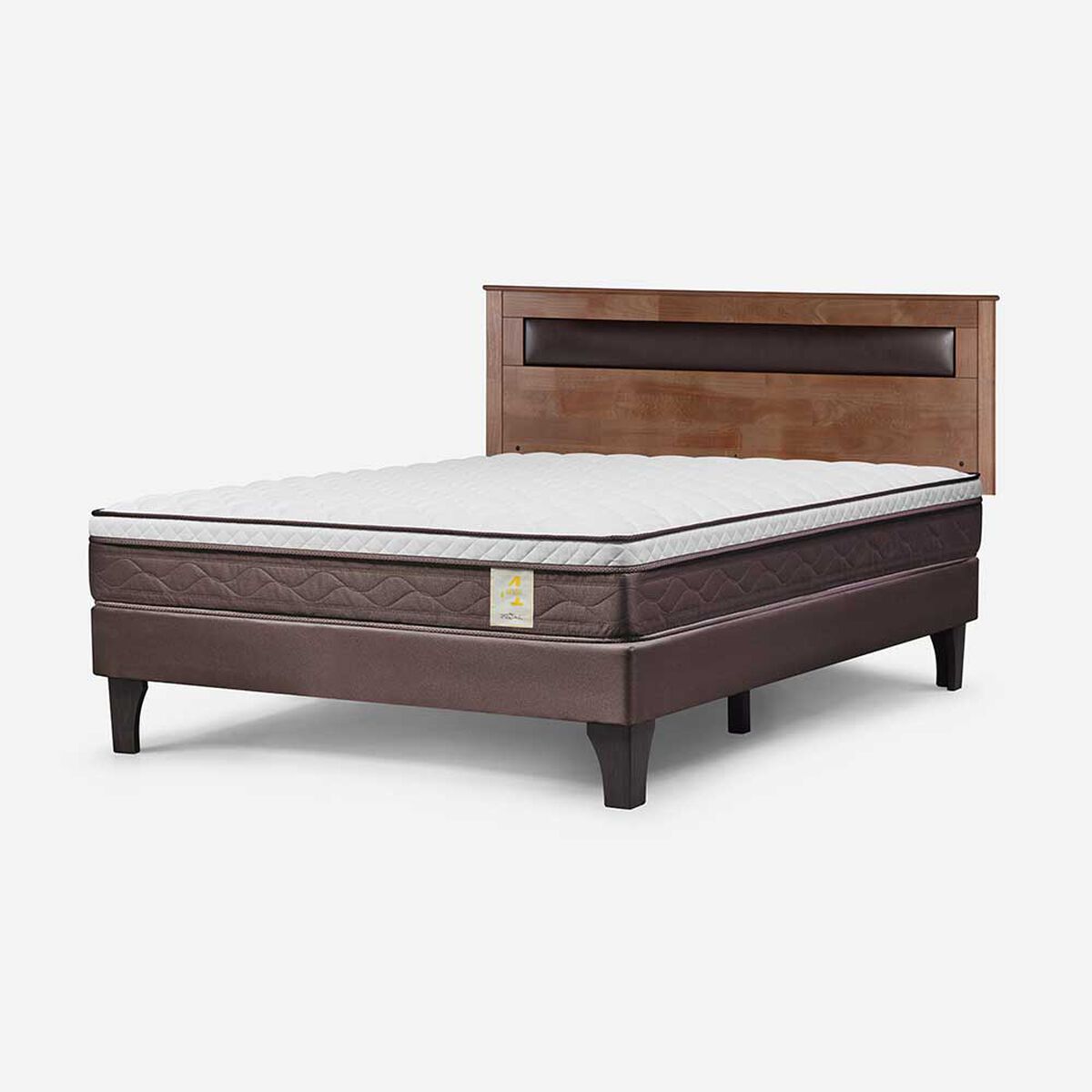 Cama Europea Rosen 2 Plazas New Style 4 Plus + Respaldo Ferrara