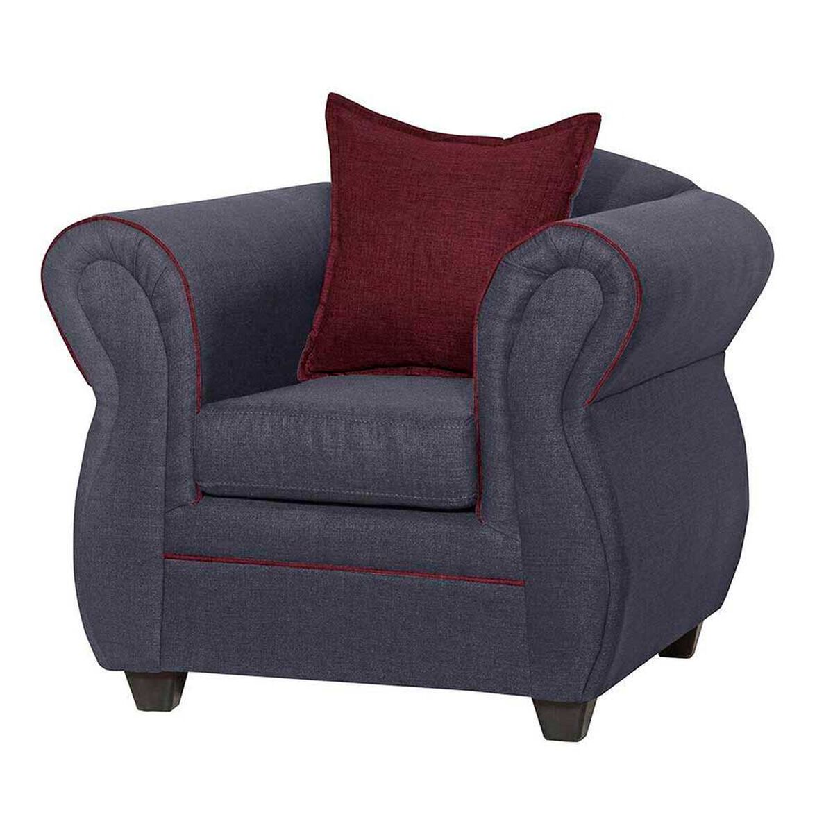 Juego de Living Black Factory Emili Sof&aacute; 3 Cuerpos + Dos Sillones 1 Cuerpo Marengo