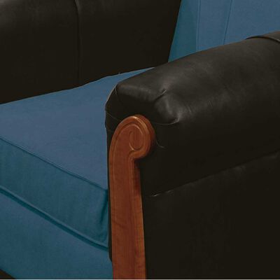 Imagen 2 del producto Sofá Elegant Detail Marsella 3 Cuerpos Tela/PU Azul