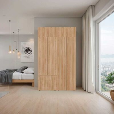 TUHOME Combo Closet Tuhome 7 Puertas con Colgador + Módulo Superior Dreams Fresno