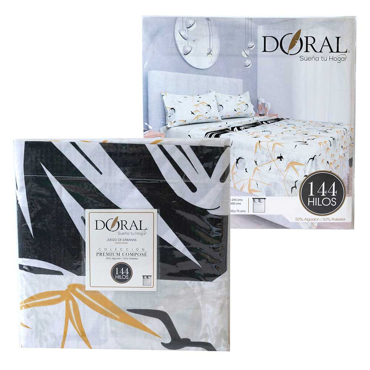 Juego de S&aacute;banas Doral 144 Hilos Full Premium Sunset