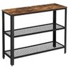 Mesa de Arrimo Fm Furniture Metalwood Colection Marrón Rústico