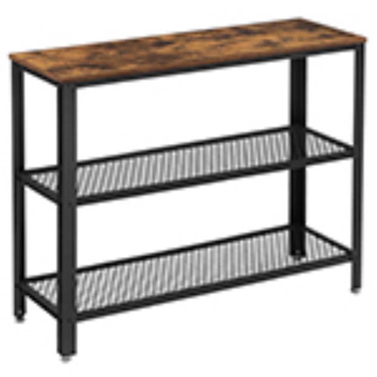 Mesa de Arrimo Fm Furniture Metalwood Colection Marrón Rústico