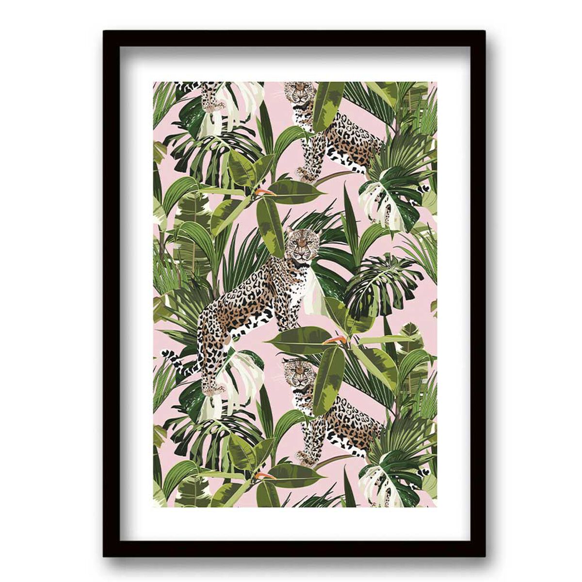 Cuadro Decorativo Retela Tigres Rosa 50 x 35 cm