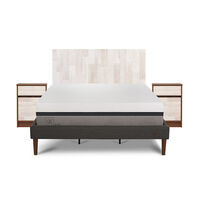 Cama Europea CIC Curve King Balance + Respaldo + 2 Veladores Legno