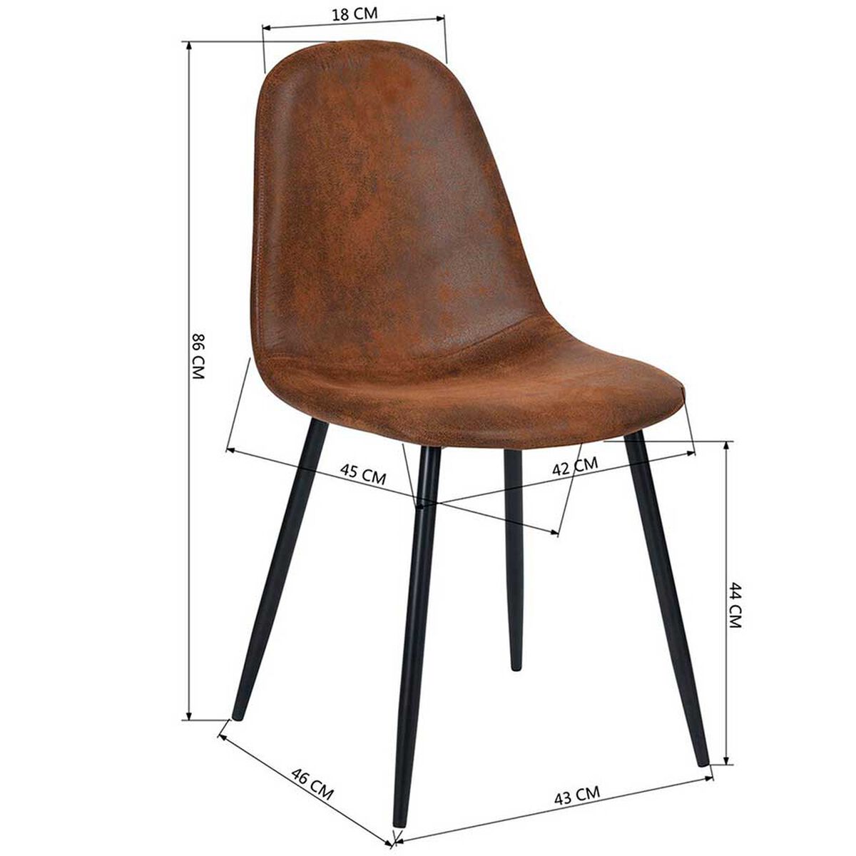 Pack de 4 Sillas Novahus Charleston Caf&eacute;