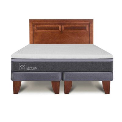 Imagen 1 del producto Cama Europea CIC Base Dividida 2 Plazas Ortopedic Advance + Respaldo Milán