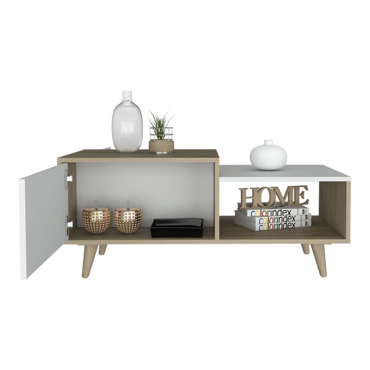 Mesa de Centro TuHome Bora Rovere/Blanco Marquez