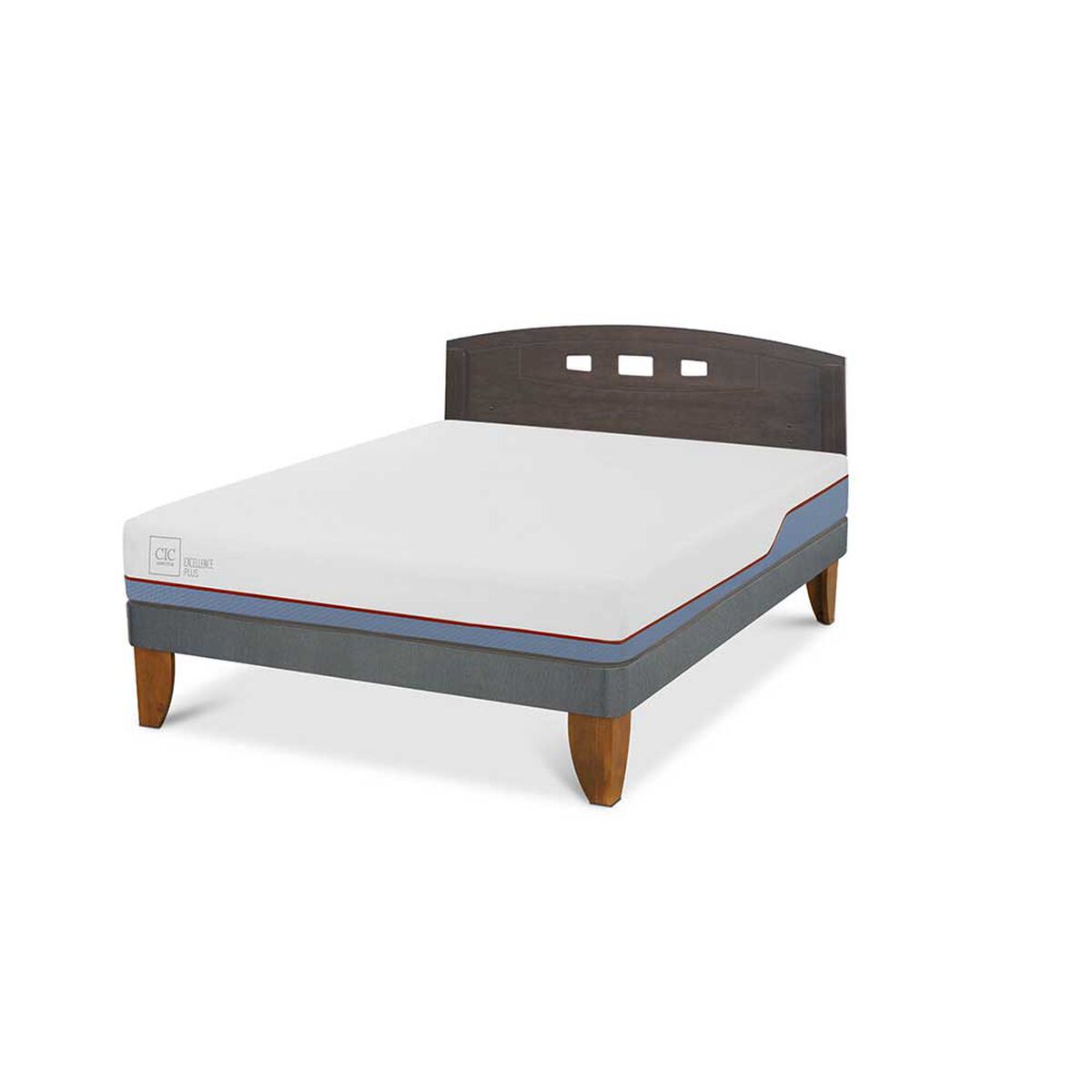 Cama Europea CIC Base Normal 2 Plazas Excellence Plus + Respaldo Gales