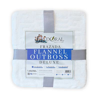 Frazada Poliéster Doral 1,5 Plazas Deluxe Blanco