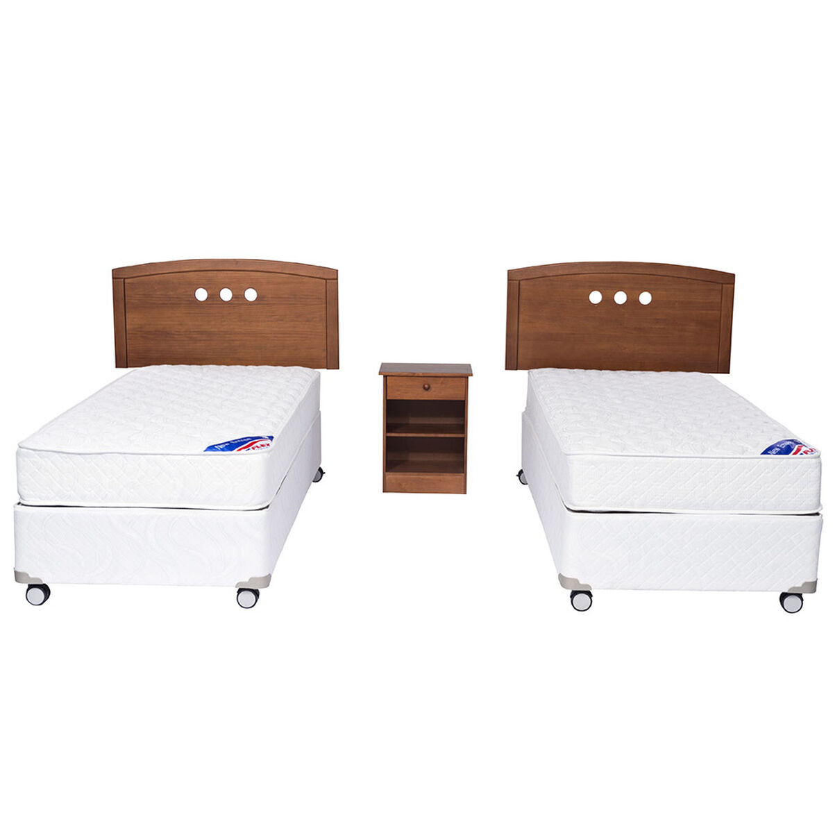 Doble Box Americano New Entree 1 Pl Flex + Muebles Juvenil
