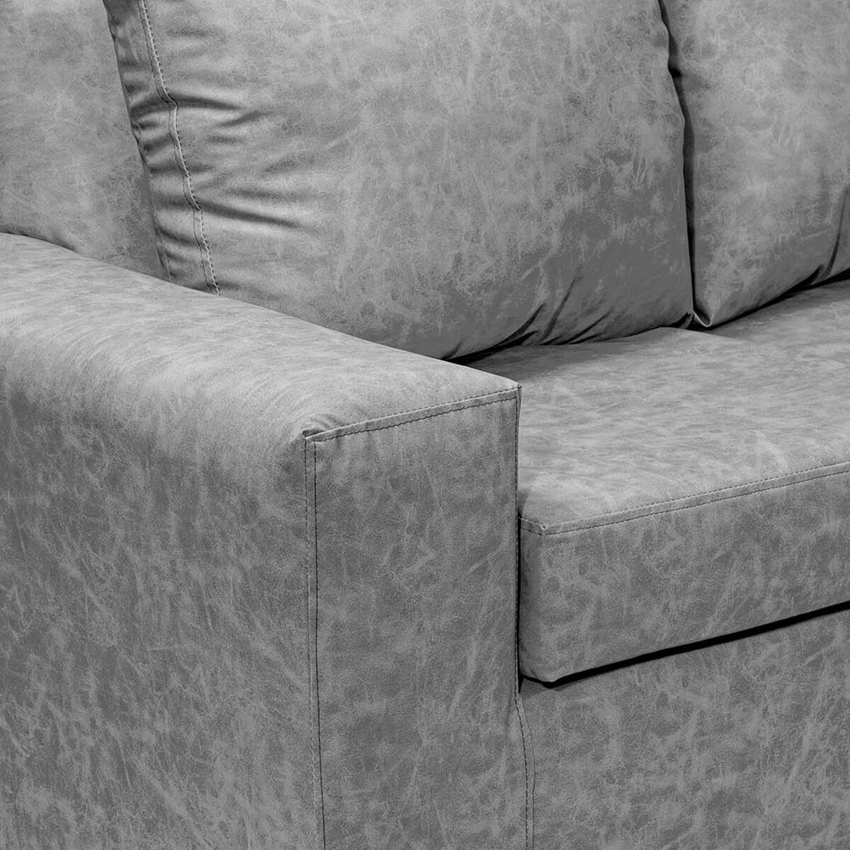 Juego de Living Innovamuebles Kahlo Sofá 3 Cuerpos + Dos Pouf 1 Cuerpo Gris