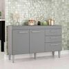 Mueble de Cocina Base Vekkahome Opie 2 Cajones 3 Puertas Gris