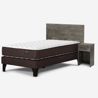 Cama Europea Rosen 1 Plaza Ergo T + Respaldo + Velador