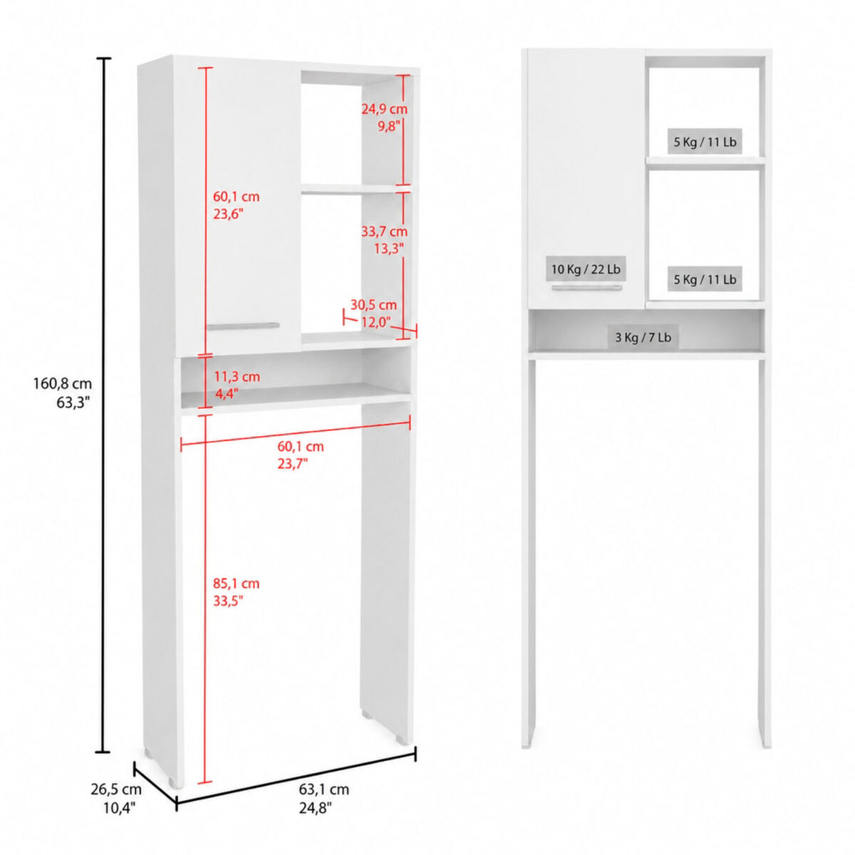 Estante de Ba&ntilde;o Tuhome Bath-26 1 Puerta Blanco