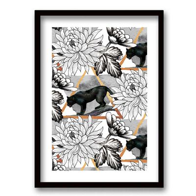 Cuadro Decorativo Retela Panteras Gold 50 x 35 cm