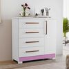 Cómoda Home Mobili Kira 4 Cajones 1 Puerta Blanco Rosa