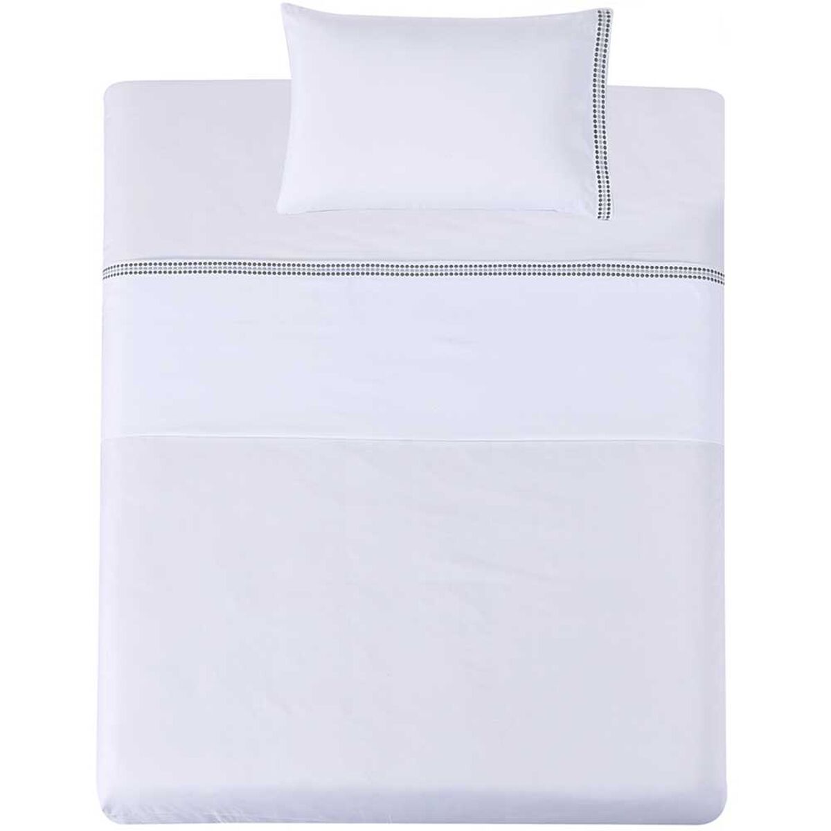 Juego de S&aacute;banas Illusions 1,5 Plazas Bordada Blanco