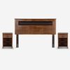 Cama Europea Rosen Base Dividida 2 Plazas Indie + Respaldo + 2 Veladores Ferrera