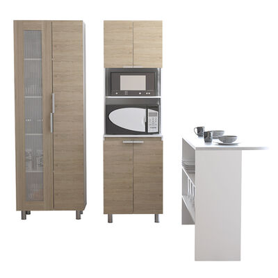 Imagen 2 del producto Combo 8 Fendi | Muebles Alacena + Microondas + Barra Auxiliar