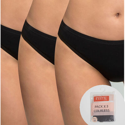 Imagen 1 del producto Pack 3 Calzones Colaless Mujer Intime Black