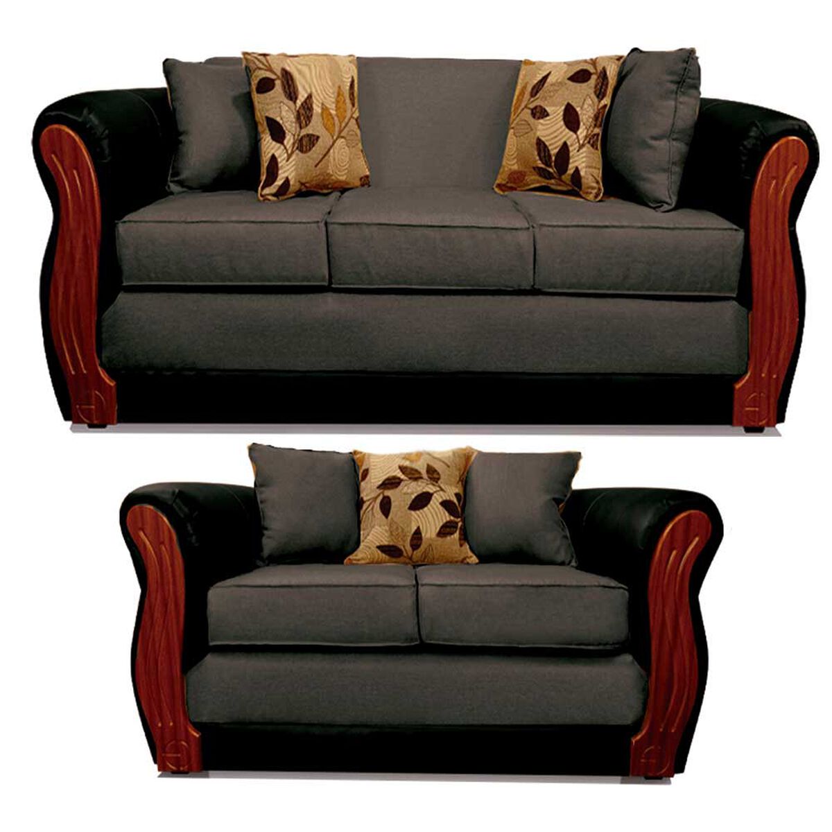 Juego de Living Elegant Detail Girona Sofá 3 Cuerpos + Sofá 2 Cuerpos Gris