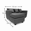 Seccional Muebles MPR Luna 4 Cuerpos Gris