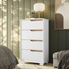 Cómoda Vekkahome Sole 4 Cajones Blanco Café