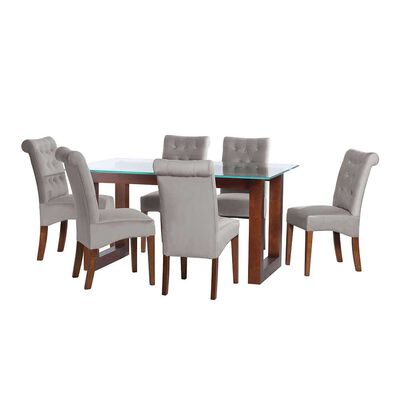 Juego de Comedor Latam Home Pamplona Girona 6 Sillas PU Negro