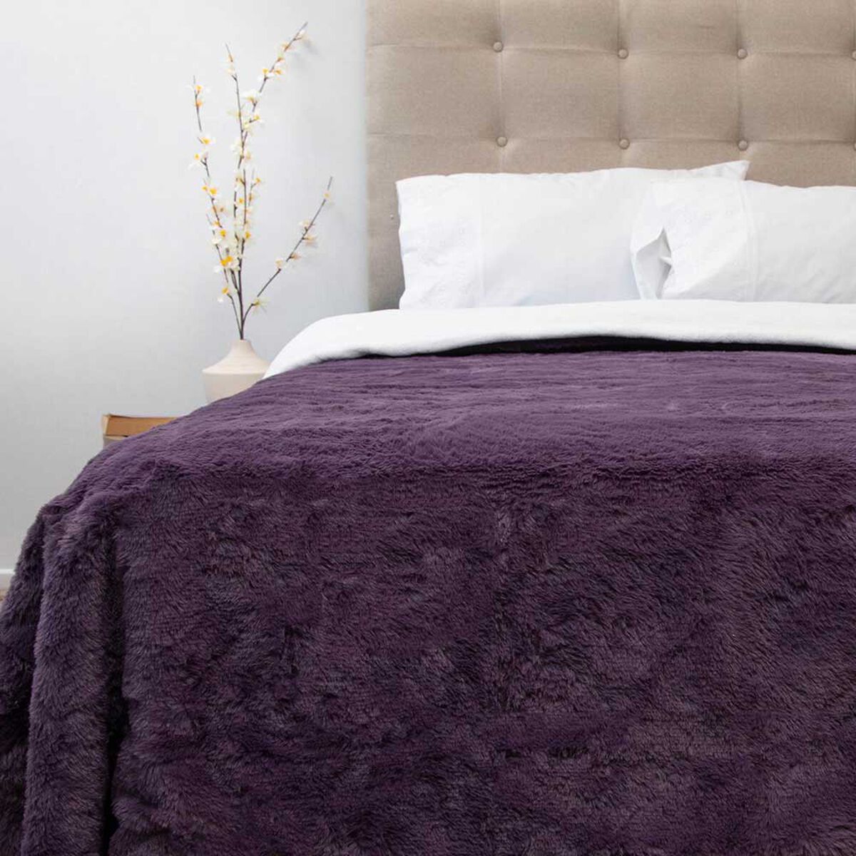 Frazada Poliéster Doral 2 Plazas Deluxe Morado