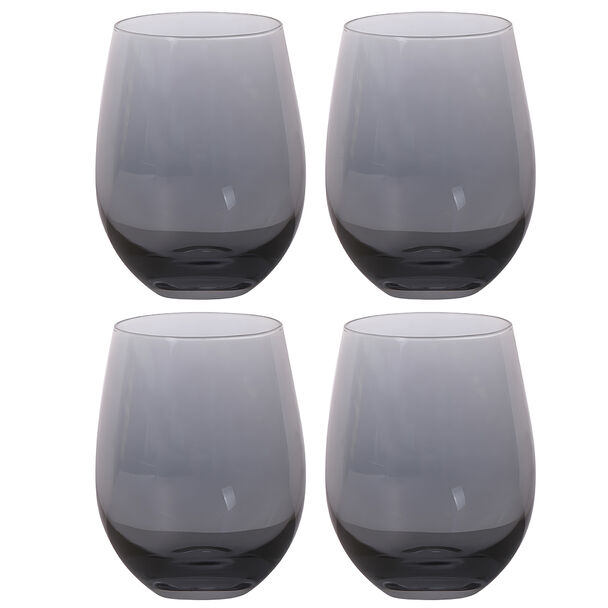 Set 4 Vasos de Vidrio Zibel Stemless Gris