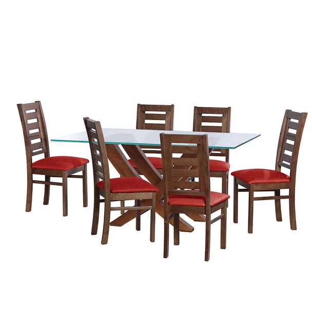 Juego de Comedor Latam Home Alicante 6 Sillas Rojo
