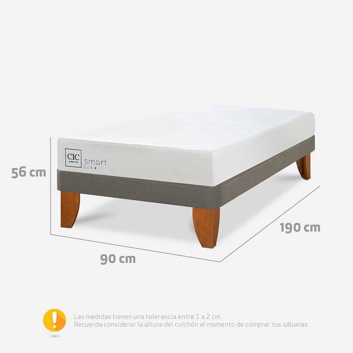 Cama Europea CIC 1 Plaza Smart Lite
