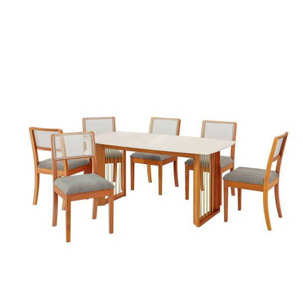 Juego de Comedor Roca Eva 6 Sillas Ceniza