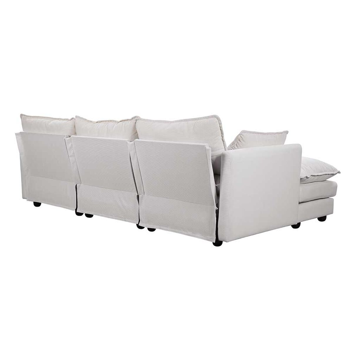 Seccional Izquierdo o Derecho Casanova Samantha Moderno 3 Cuerpos + Ottoman Beige