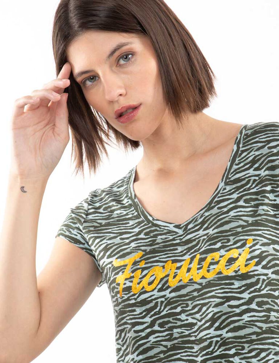 Polera Con Estampado Manga Corta Mujer Fiorruci