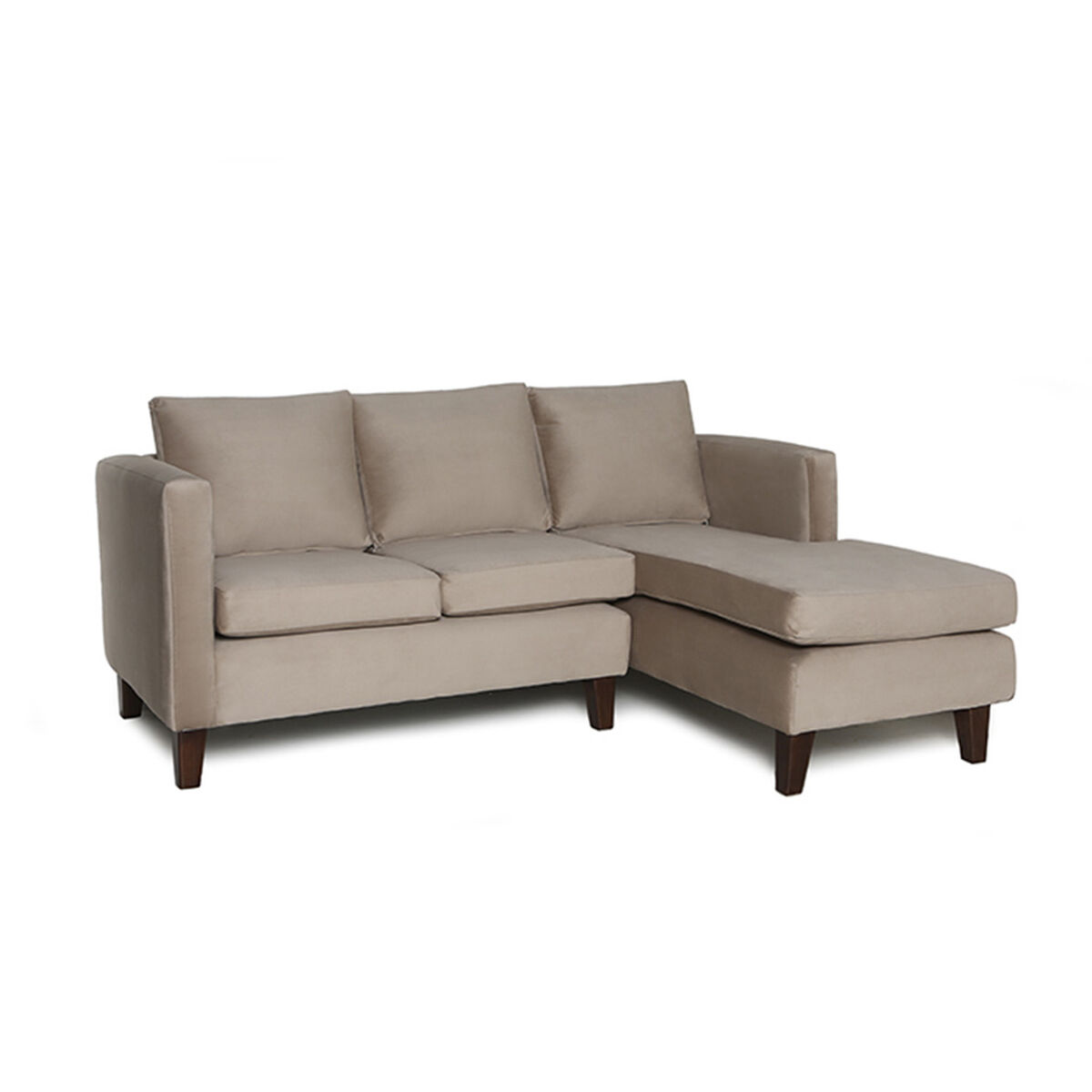Sofá Seccional Barra Design Mila Derecho 3 Cuerpos Beige