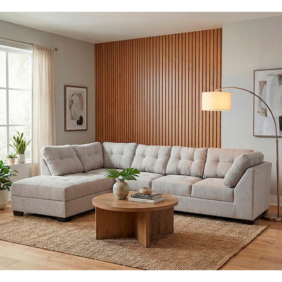 Seccional Izquierdo Muebles MPR Edimburgo 5 Cuerpos Gris Claro