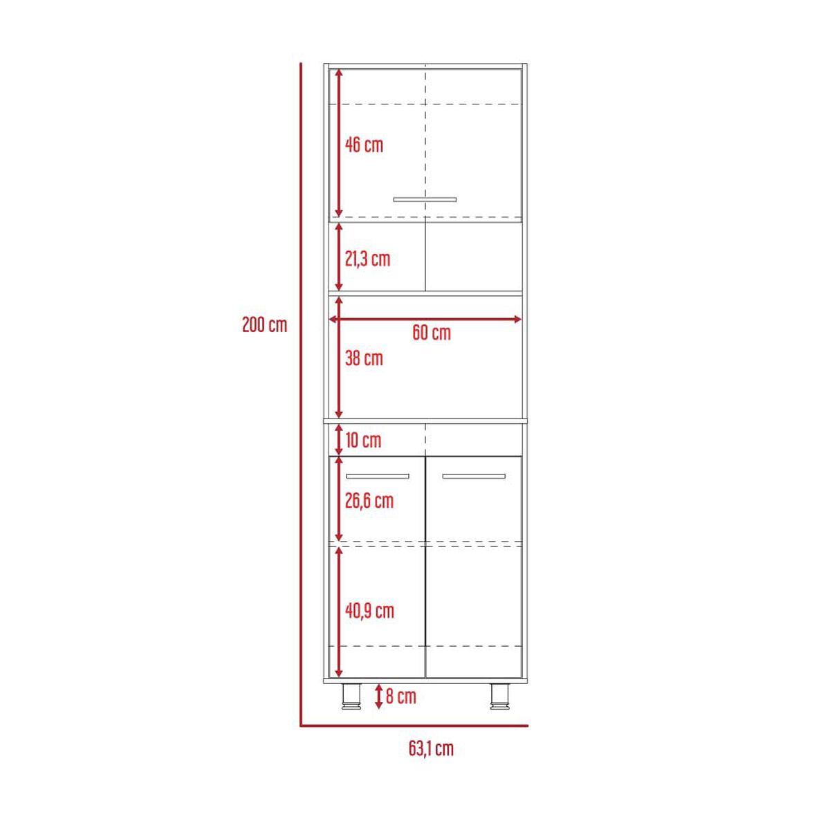 Mueble para Microondas TuHome Orion 2 Puertas Duna Blanco