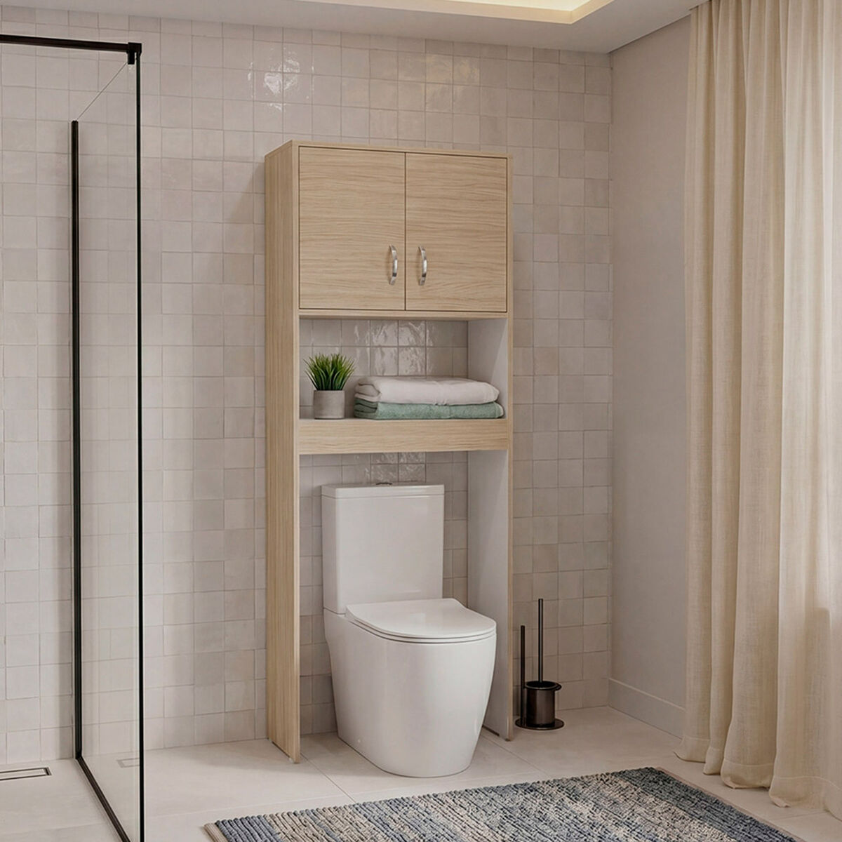 Estante de Ba&ntilde;o Tuhome Siena 2 Puertas Cartagena Blanco