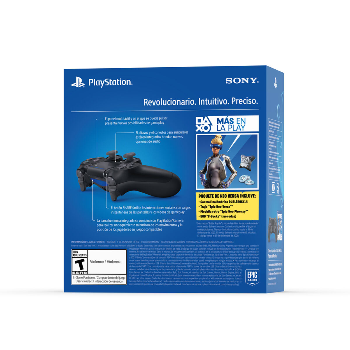 Control Inalámbrico DUALSHOCK4 + Paquete Fortnite Neo Versa
