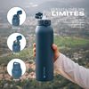 Botella T&eacute;rmica Agua Lhotse Acero Inox 3 Tapas HydroCore 1Lt Azul Oscuro