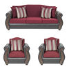 Juego de Living Innovamuebles New Bugambilia Sofá 3 Cuerpos + Dos Sillones 1 Cuerpo Burdeo